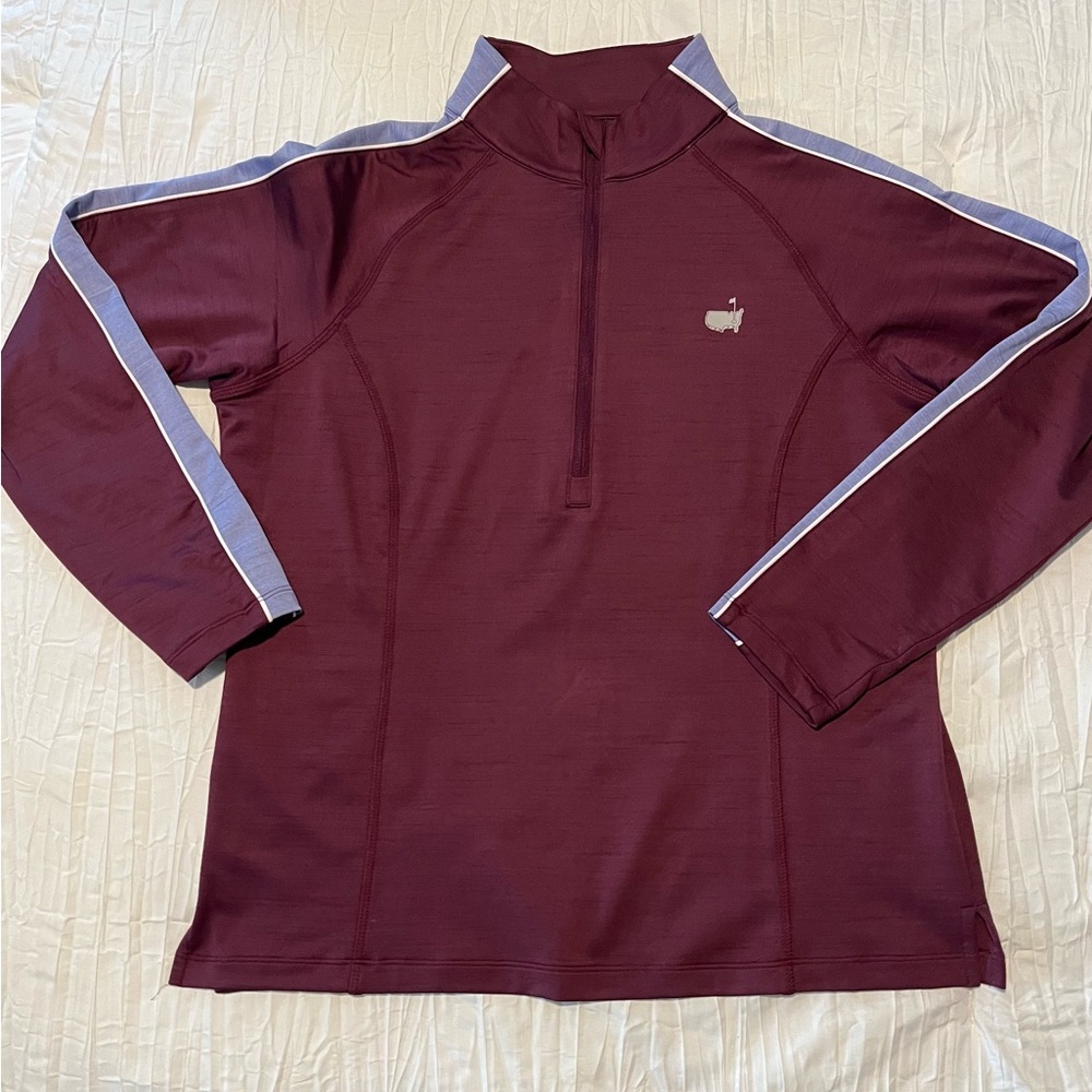 Women’s Master’s Tech Quarter-Zip burgundy with light purple stripes large